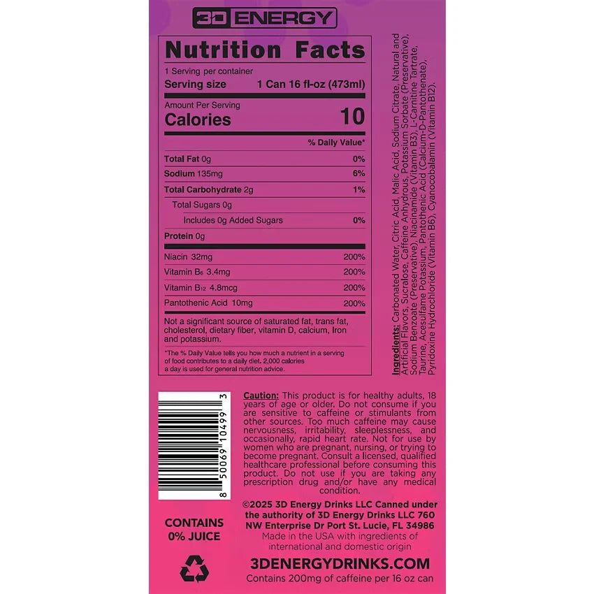 3D Energy Drink Watermelon Grape