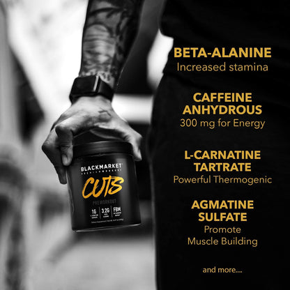 BLACKMARKET CUTS Pre Workout Blue Razz