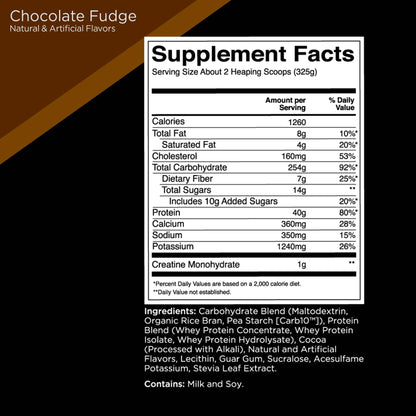 Rule 1 R1 Mass Gainer Chocolate Fudge