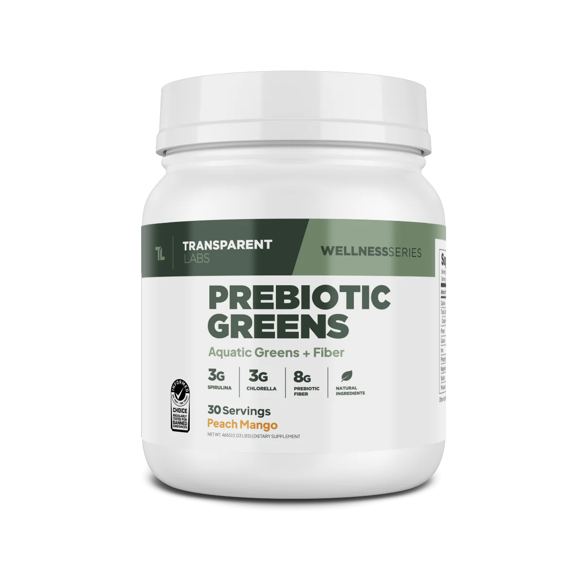 Transparent Labs Prebiotic Greens Peach Mango