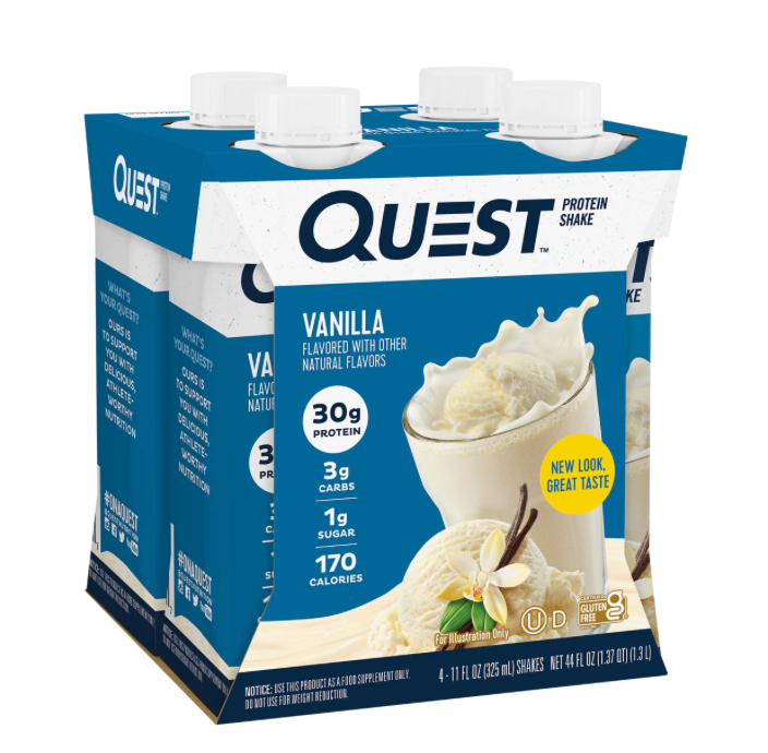 QUEST 30g Vanilla Protein Shake 4pack