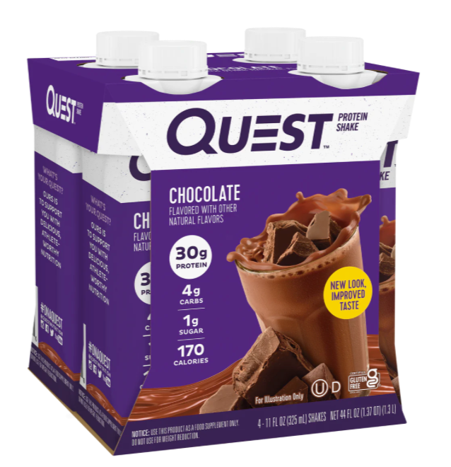 QUEST 30g Chocolate Protein Shake 4pack